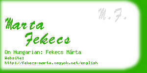 marta fekecs business card
