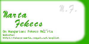 marta fekecs business card